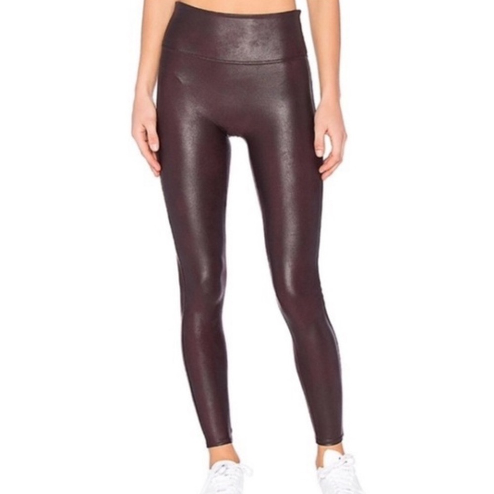 Spanx Faux Leather Leggings in Wine Size M